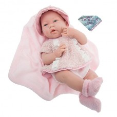 JC Toys La Newborn 15" All-Vinyl La Newborn Doll in pink multi-piece outfit with blanket. REAL GIRL!   568348008
